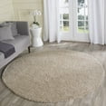 thumbnail image 3 of SAFAVIEH Laguna Neven Plush Solid Shag Area Rug, Sand, 5'3" x 5'3" Round, 3 of 8