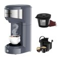 thumbnail image 1 of Coffee Maker, Single Serve Coffee Maker Machine 6 to 14 oz With Permanent Filter, Compatible with K Cup Pod & Ground Coffee, Mini Size,Gray, 1 of 6