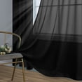 thumbnail image 4 of Black Sheer Drapes 84 Inches Long for Living Room Kit of 2 Panel Pair Ring Grommet Window Drape Panel Pair for Bedroom 52x84 Inch Length, 4 of 7