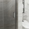 thumbnail image 6 of Topcobe 34 In. X 72 In. Bifold Frameless Glass Shower Door, Clear Glass Pivot Swing Shower Panel in Chrome Finish, Foldable, Glass Shower Door, Walk In Shower Kit, Bathroom Glass Door, 6 of 6