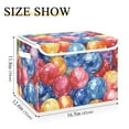 thumbnail image 3 of Watercolor Gridiron Ball Large Storage Bins with Linen Collapsible Lid Storage Box 16.7 x 12.6 x 11.8in, 3 of 7