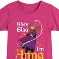 thumbnail image 3 of Disney Frozen 2 - She's Elsa, I'm Anna - Toddler & Youth Girls Short Sleeve Graphic T-Shirt, 3 of 5
