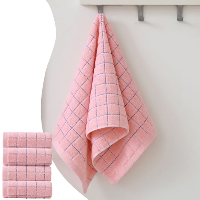 Fiudx Juego de Toallas Faciales de Algodón Suave y Absorbente, de Secado Rápido, Multiusos para Rostro y Cabello, Ideales para La Higiene Diaria, Cómodas y Duraderas, Paquete de 4, Tamaño 34 X 74 Cm.