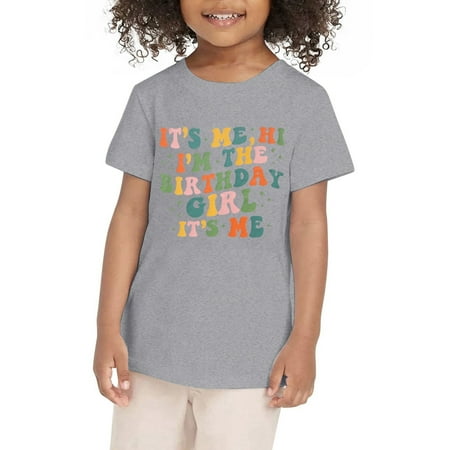 

Yzengfg Girls Birthday Shirt Hi Its Me Im The Birthday Girl Tshirt Girls Bday Party Tee Tops Kids Summer Outfit Shirt 12-24 Months