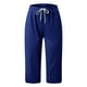 thumbnail image 3 of Pantalones deportivos de mujer de color liso y cintura media - Cintura elástica, diseño informal y estilizado - Pantalones para el día a día, el entrenamiento y las vacaciones, 3 of 4