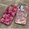 thumbnail image 6 of Bows Laser Water Ripple Iridescent Soft  for iPhone Case (Pink,iPhone 14), 6 of 6