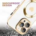 thumbnail image 4 of Magnetic Shockproof for iPhone 13 Pro Case [Compatible with Magsafe] Cute Love Luxury Plating Edge Bumper Case with Full Camera Lens Case for iPhone 13 Pro Phone Case, White (6.1"), 4 of 12
