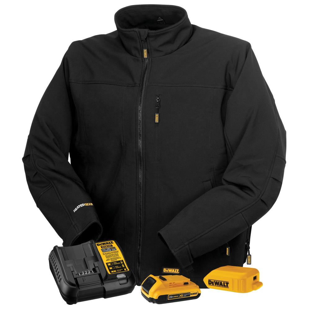 Shell Work Clothes Dewalt-DCHJ060ABD1-S Heated Black Soft Shell Work Jacket Kit - S ...