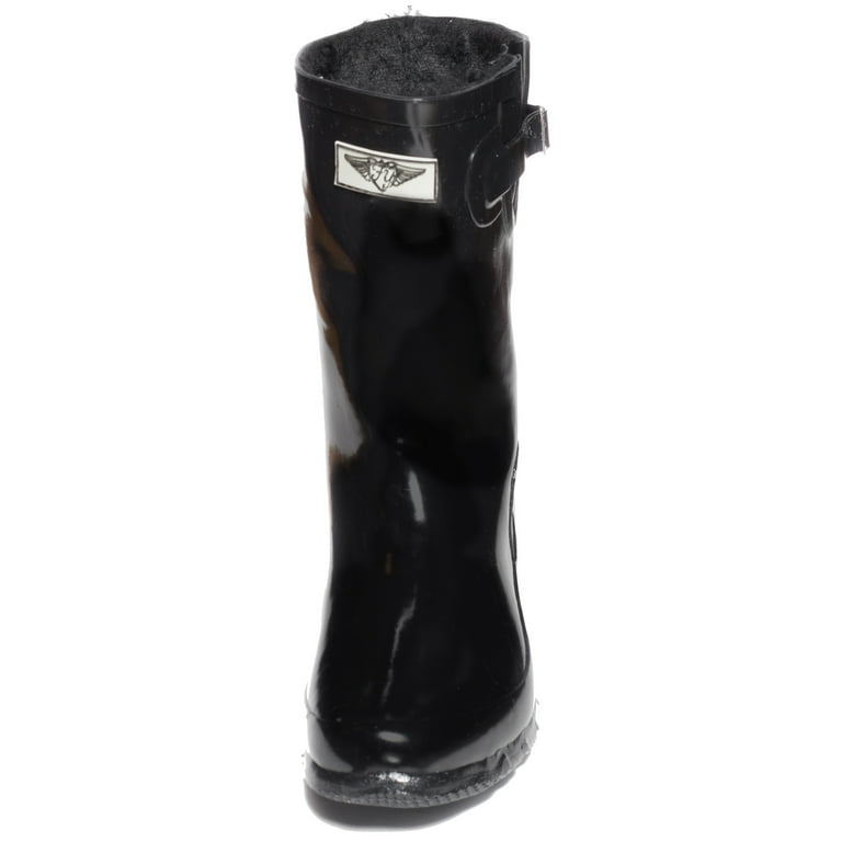Forever Young Women s Black Rubber Mid Calf Basic Rain Boots Walmart