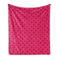 thumbnail image 1 of Boston Soft Flannel Fleece Throw Blanket, Upside down Messy Arrangement of Boston Letters on Pink Background, Cozy Plush for Indoor and Outdoor Use, 50" x 60", Hot Pink Magenta, by Ambesonne, 1 of 6