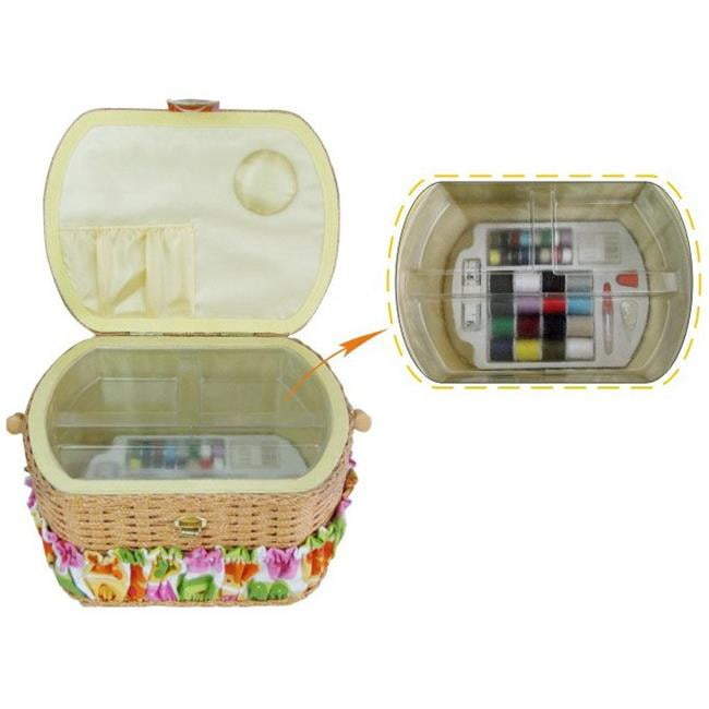 Sewing Basket with 42 Piece Sewing Kit