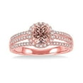 thumbnail image 2 of 1.50 Carat Round Morganite and Diamond Engagement Ring for Women in 14k Rose Gold affordable morganite & diamond engagement ring, 2 of 3