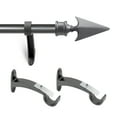 thumbnail image 4 of Deco Window Deco Essential 1 Inch Gray Flat Arrow Adjustable Single Curtain Rods, 66 in - 120 in, 4 of 5