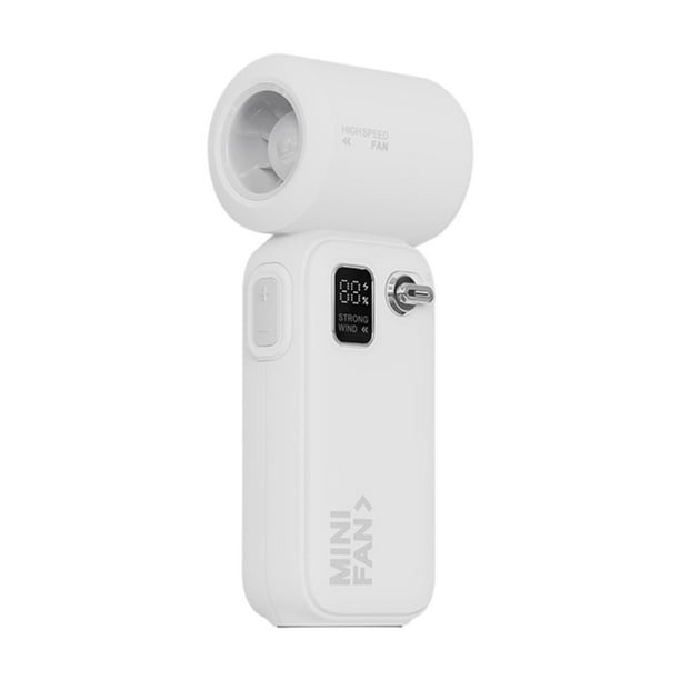 Ventilador de mano turbo recargable portátil de mano para oficina, mujeres, hombres y viajes. blanco