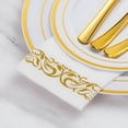 thumbnail image 3 of Paquete de 100 servilletas desechables doradas, servilletas de lino decorativas, servilletas de fiesta suaves y absorbentes, toallas de mano para invitados para baño, cocina, fiesta, cena o evento, 3 of 5