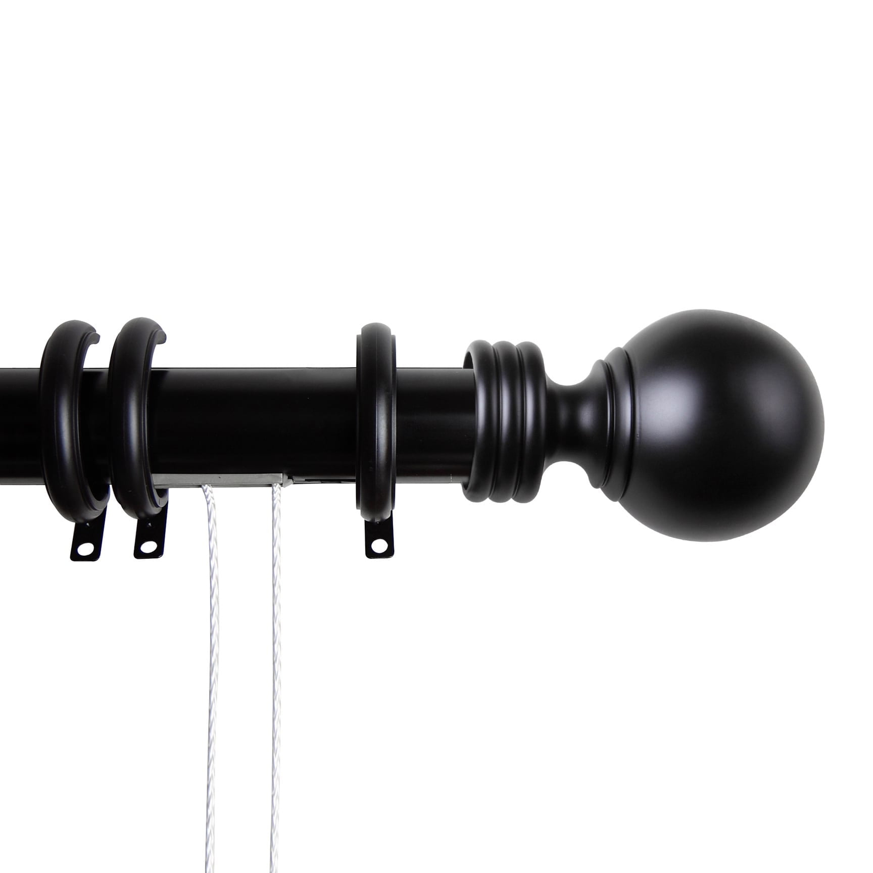 InStyleDesign Globe Decorative Traverse Rod with Center Open Rings