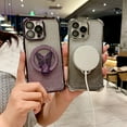 thumbnail image 3 of Kryonix for iPhone 14 Pro Case Cute Butterfly Glitter Stand Magnetic Cover with Shockproof Camera Protection, Purple/Blue/Pink/Black, 3 of 7