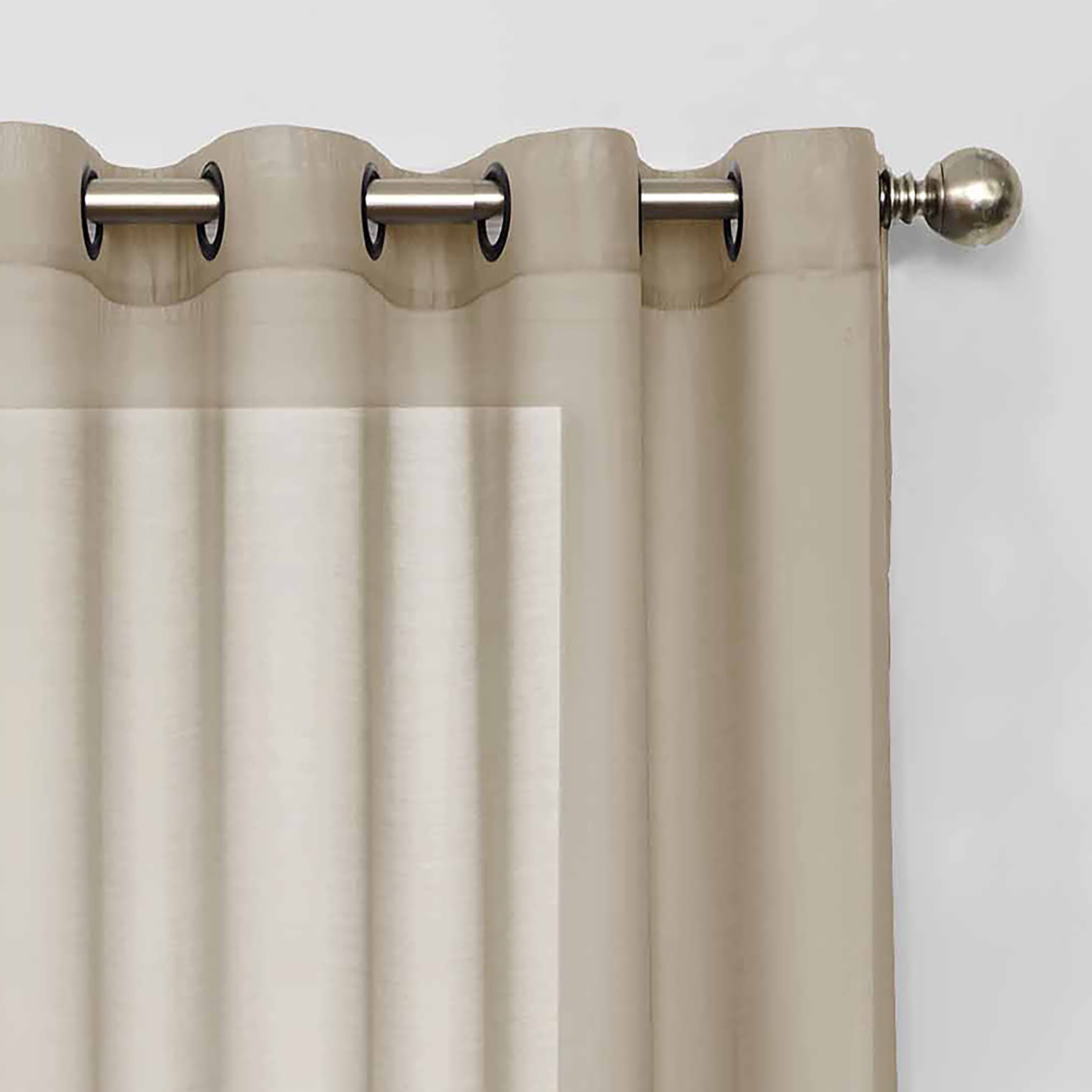 Eclipse Liberty Light Filtering Window Curtain 52 Inches Wide x 95 Inches Long, Single Window Curtain Panel, Grommet, Ecru Cream