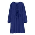 thumbnail image 4 of Iyufng Dresses for Women,Womens Dresses Long Sleeve,Round Neck Lace Up Sleeves Front Lace Up Waist Cinching Dress Round Neck Knee Length Dress,Fall Dresses for Women Plus Size, 4 of 6