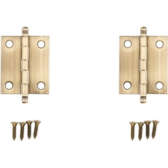 National Hardware - V1806 1-1/2" x 1-1/4" Ball Tip Hinge 2/pk - Antique Brass