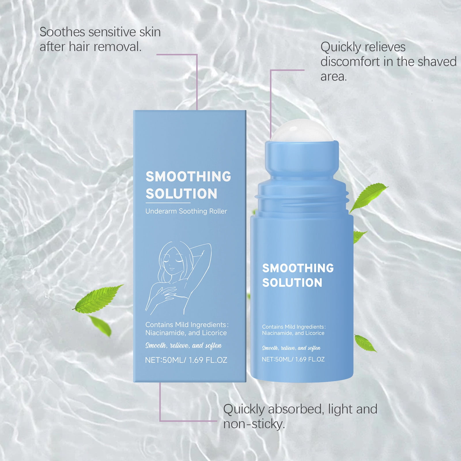 Alvantor After Shave Roll On for Women, Smoothing Solution, Relieve and Soften Skin, 1.69fl.oz