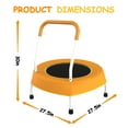 thumbnail image 2 of 27.5 Inch Toddler Trampoline with Handle for 1-4 Years Old Kids, Indoor Outdoor Small Mini Trampolines for Boys and Girls, Easy to Assembly, Orange, 2 of 9