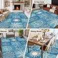 thumbnail image 5 of Non-Slip Rug Pad Rugs Summer Ocean Palm Tree Carb Rectangle Area Rugs 5x7Ft Soft Carpet Pads for Living Room Kids Room, Conch Shell on Blue Plaid, 5 of 9