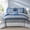 Blue and Grey, variant on Boho Queen Size Comforter Set 8 Pieces, Green and Brown Striped Floral Soft Microfiber Bedding Bundle