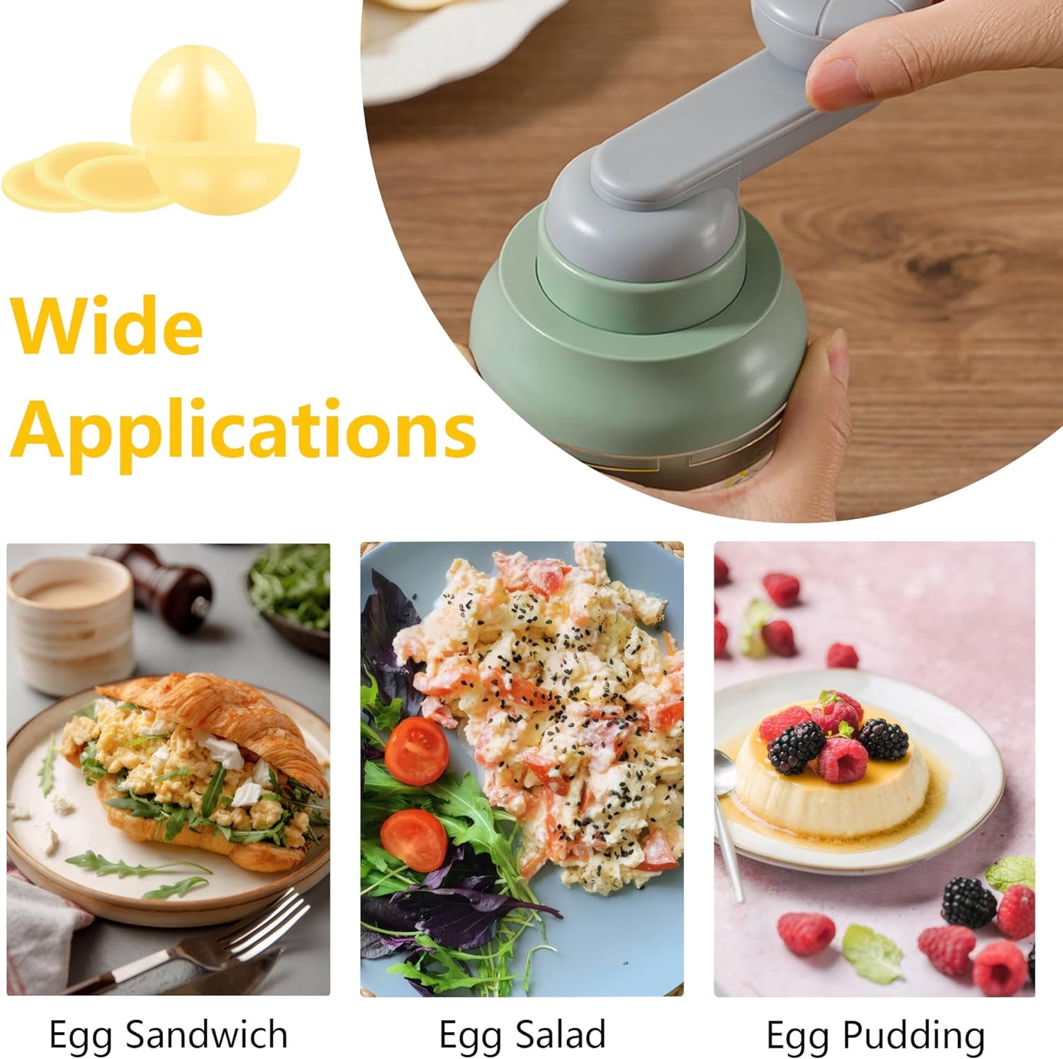 Manual Egg Spinner for Golden Egg: Portable Hand Egg Scrambler In Shell,Home Wireless Egg Spinner for Boiled Golden Eggs,Golden Egg Maker for Making Egg Sandwiches, Egg Pudding, Egg Salad (Green)