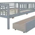 thumbnail image 4 of JINS & VICO Full Size Daybed with Two Drawers, Solid Wood Bed Frame with Fence Rails,Gray, 4 of 9