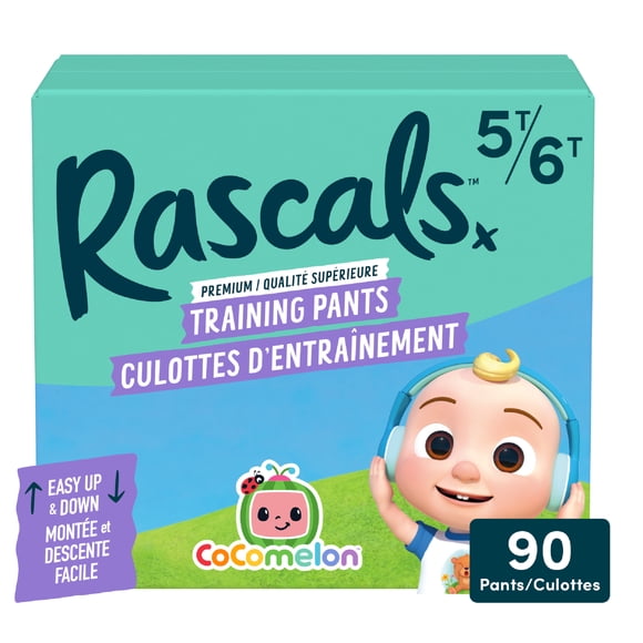 Rascals CoComelon Absorbent Potty Training Pants, Size 5T-6T, 90 Count