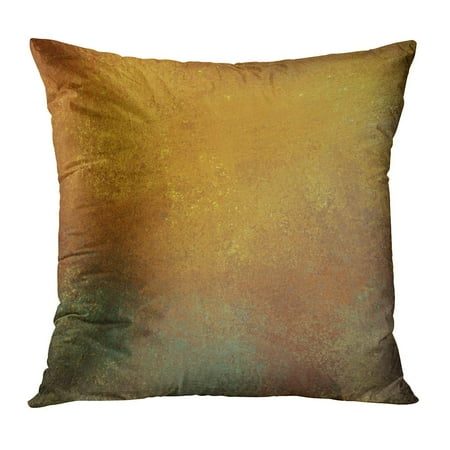 - ECCOT Brown Golden Orange Graffiti Vintage and Bright Gold Highlight on Gray Stone Copyspace Title Yellow Page Pillow Case Pillow Cover 16x16 inch