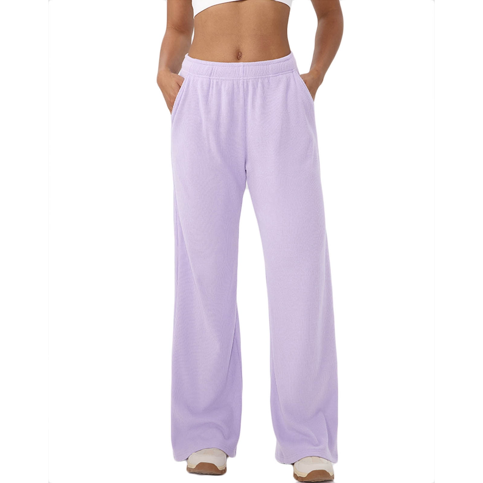 Fewfanhot Yoga Pants Women Fleece Sweat Pants Fall Spring Teen Baggy Jogger Sweatpant with Pockets