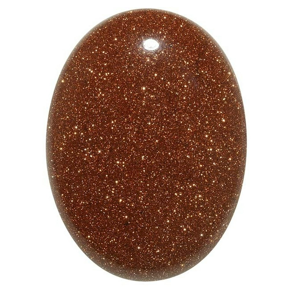 Brown Goldstone Gemstone Oval Flat-Back Cabochon 40x30mm
