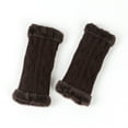 thumbnail image 3 of Women Arm Warmers, Winter Knitted Wrist Warmers Fluffy Lined Fingerless Mitten Gloves for Women Girls Cold Weather Coffee One Size, 3 of 3