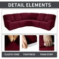 thumbnail image 2 of Topchances Stretch 7 Pieces Polyester Recliner Sofa Slipcover, Wine Red, 2 of 8
