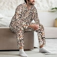 thumbnail image 7 of Daiia Brown Sloth for Men's Long-Sleeved Pajama Set – Soft & Comfortable Sleepwear Button-Up Pajamas Cozy Lounge Wear-, 7 of 7