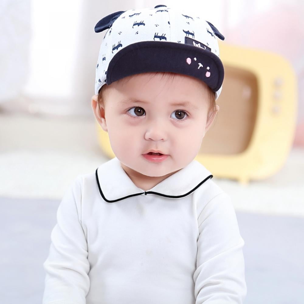 Toddler Kids Baseball Cap Cute Cartoon Visor Sunhat Cat Look Windproof