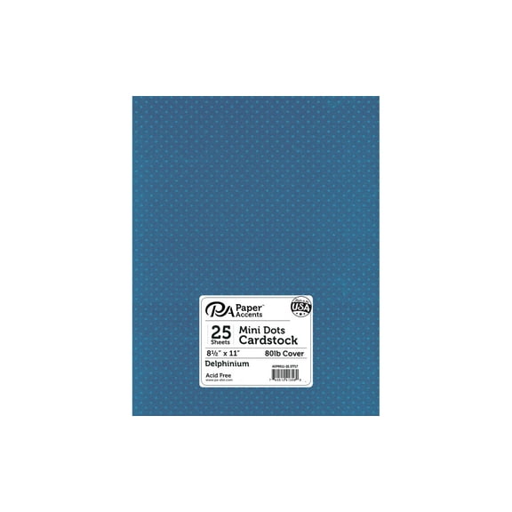 Paper Accents Mini Dot Cardstock 8.5"x 11" 80lb Delphinium 25pc