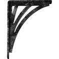 thumbnail image 4 of Ekena Millwork 1 1/2"W x 7 1/2"D x 10"H Nevio Wrought Iron Bracket, (Single center brace), Antiqued Silver, 4 of 7