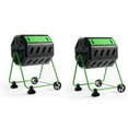 thumbnail image 1 of FCMP Outdoor HOTFROG 37 Gallon Dual Chamber Tumbling Composter Bin (2 Pack), 1 of 9