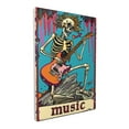 thumbnail image 2 of 12x18 inch Skull Playing Guitar 'Music' Slogan Paintings On Canvas,Home Bedroom,Music Room,Study Wall Decor Canvas Painting,Modern Style Skull Playing Guitar Decor Poster,For Man Cave,Tavern, 2 of 6