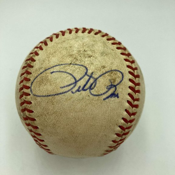 Pete Rose Signed 1972 World Series Game Used National League Baseball JSA COA