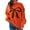 Orange, variant on Fengactive Women's Cute Bow Print Loose Sweater Fall Long Sleeve Knit Crewneck Pullover Tops Home Daily Casual Outfits