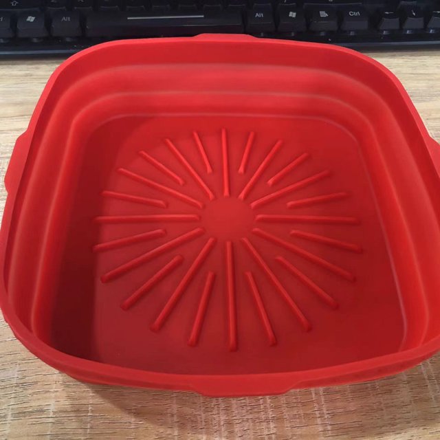 Olla de silicona para freidoras de aire bandeja para hornear Pizza Likrtyny pollo frito cesta estera cuadrada accesorios de cocina Gadgets de cocina