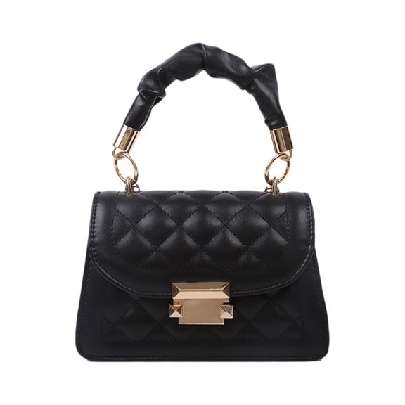 geerera Women's Quilted Wallet Clutch, Small Crossbody Bag with Chain, Leather Shoulder Bag, Check Design, Everyday Purse