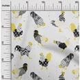 thumbnail image 2 of oneOone Cotton Cambric White & Yellow Fabric Rooster Cock Sewing Craft Projects Fabric Prints By Yard 56 Inch Wide, 2 of 6