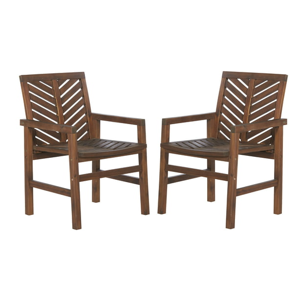 Outdoor Wood Dark Brown Patio Chairs, Dark Wood Patio Furniture