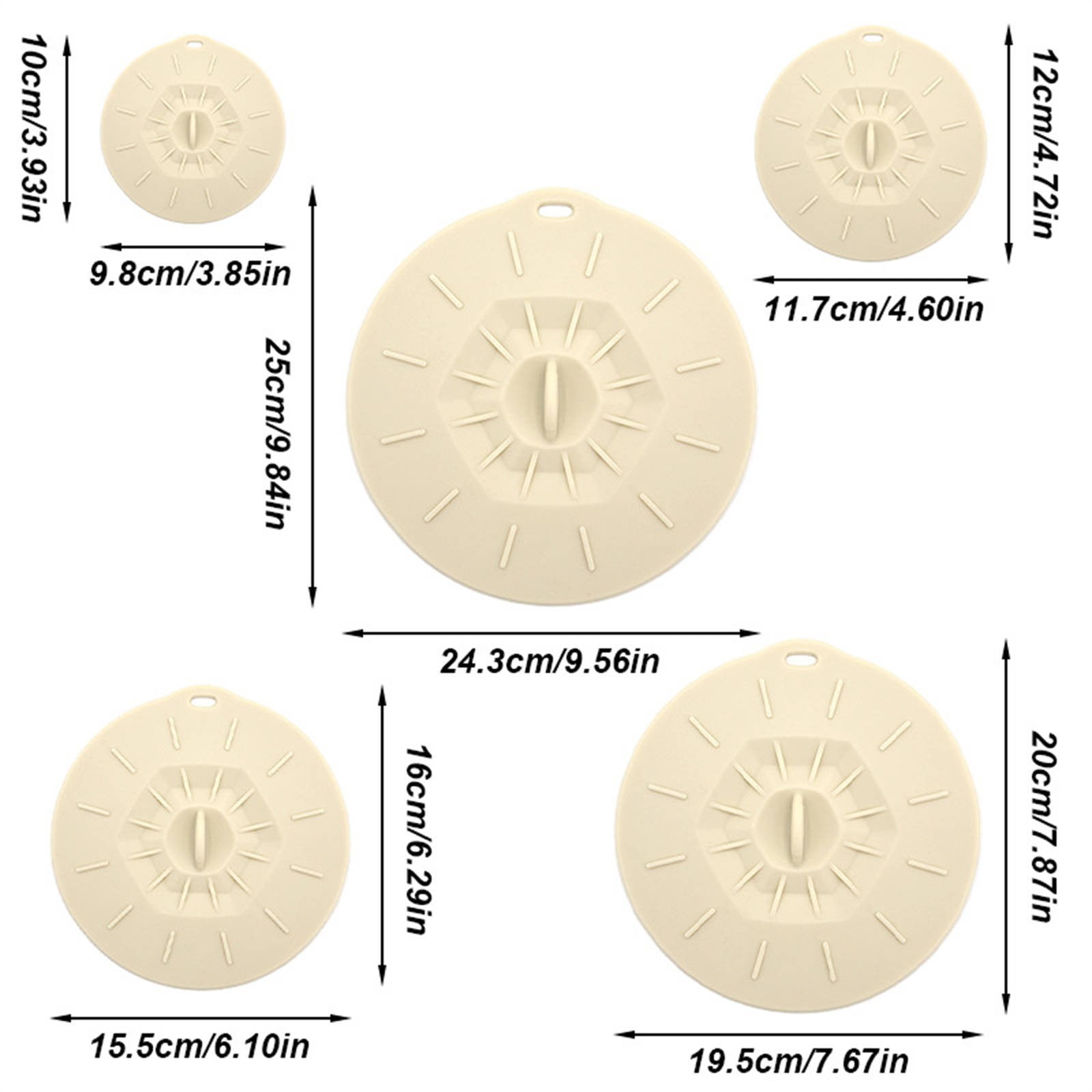 Couvercles En Silicone Réutilisables 5 Tailles - Résistants Chaleur Et Froid, Pour Bols, Casseroles, Micro-ondes