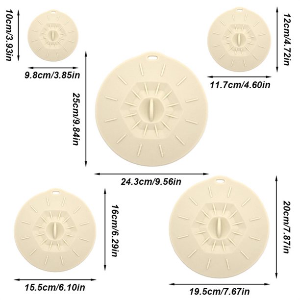 Couvercles En Silicone Réutilisables 5 Tailles - Résistants Chaleur Et Froid, Pour Bols, Casseroles, Micro-ondes
